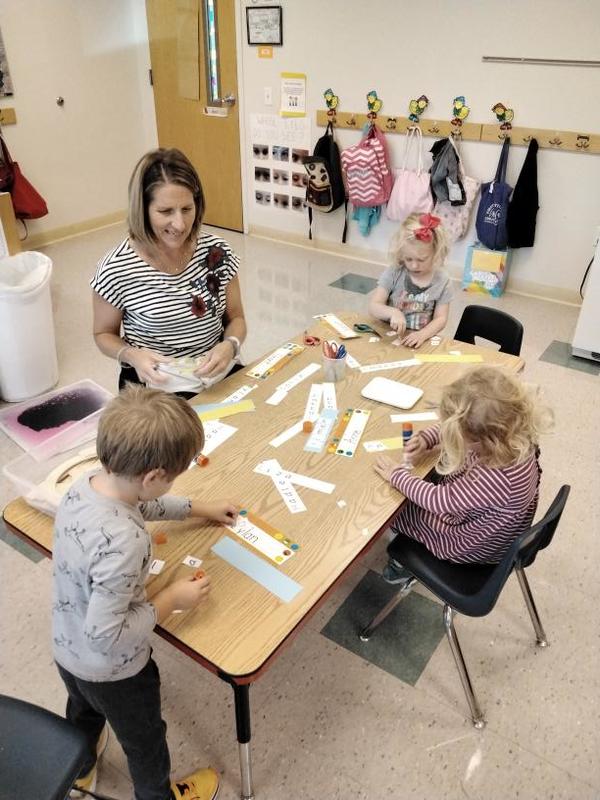 Children playing and learning