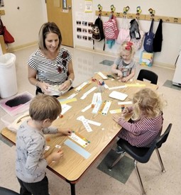 Children playing and learning