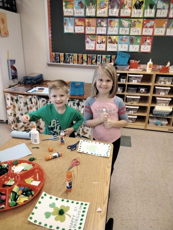 Children doing arts and crafts